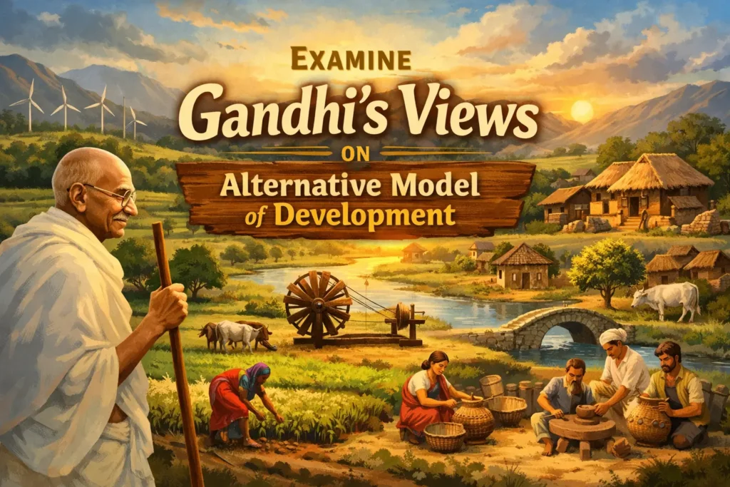 Mahatma Gandhi presented a distinctive critique of modern